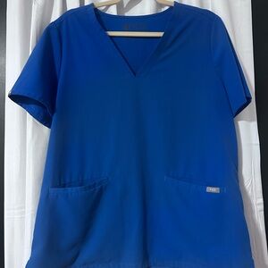 Royal blue Figs Scrub Top L